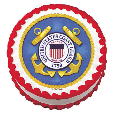 Official USCG Coast Guard Edible Cake Topper on Frosting Paper - Never Forgotten Designs