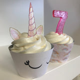 Unicorn Sleeping Face Cupcake Wraps