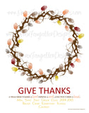 Personalized Thanksgiving Fingerprint Wreath Gift Design