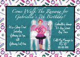 Fashionista Runway Photo Birthday Party Invitation - Never Forgotten Designs