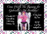 Fashionista Runway Photo Birthday Party Invitation