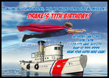 Flying Super Hero Invitation Design