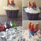 Mini 1.75 Inch Hard Candy Sugar Beer Bottle Cupcake Topper