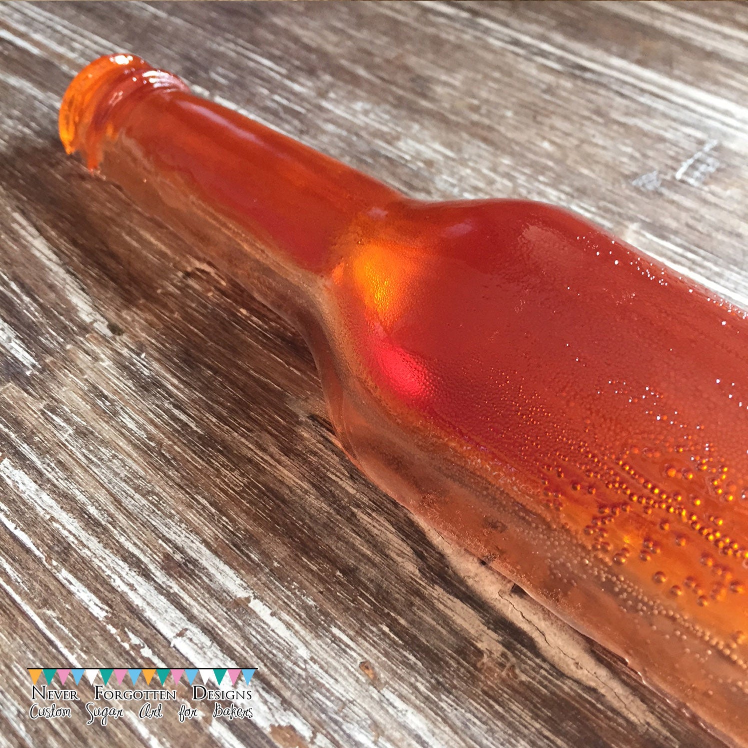 Edible Sugar Beer Bottle Half Lifesize - Never Forgotten Designs