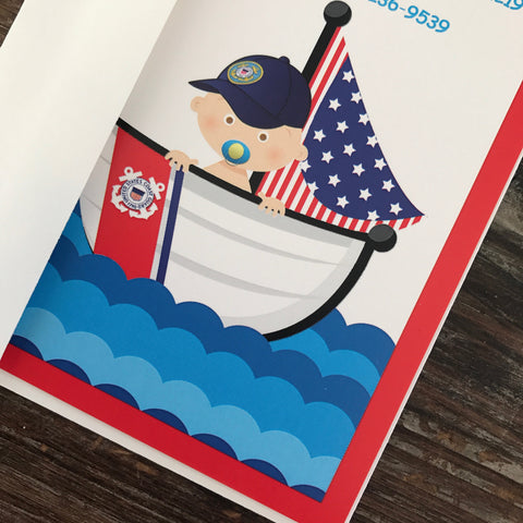 USCG Coastie Baby Shower Cartoon Invitations