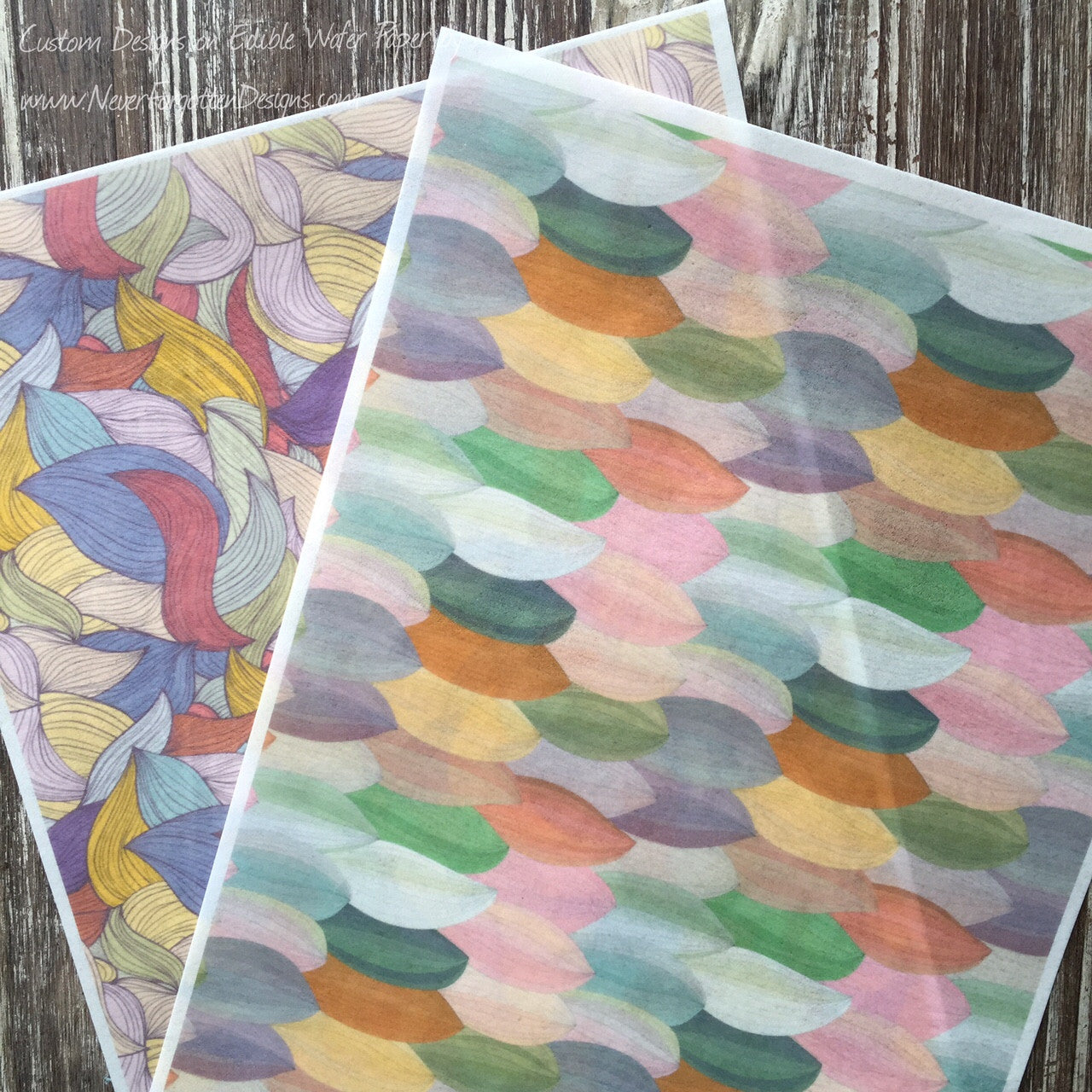 Edible Abstract Designs on Wafer Paper - Never Forgotten Designs