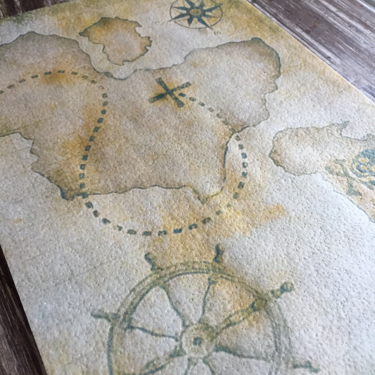 Edible Aged Pirate Map on Wafer Paper - Never Forgotten Designs