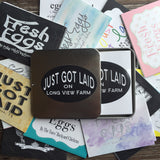 Damask Fresh Eggs Designer Egg Carton Labels with Premium Printing