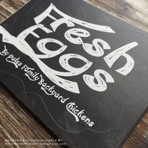 Chalkboard Loop Just Got Laid Designer Egg Carton Labels with Premium Printing - Never Forgotten Designs