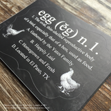 Chalkboard Egg Definition Fresh Eggs Designer Egg Carton Labels with Premium Printing - Never Forgotten Designs