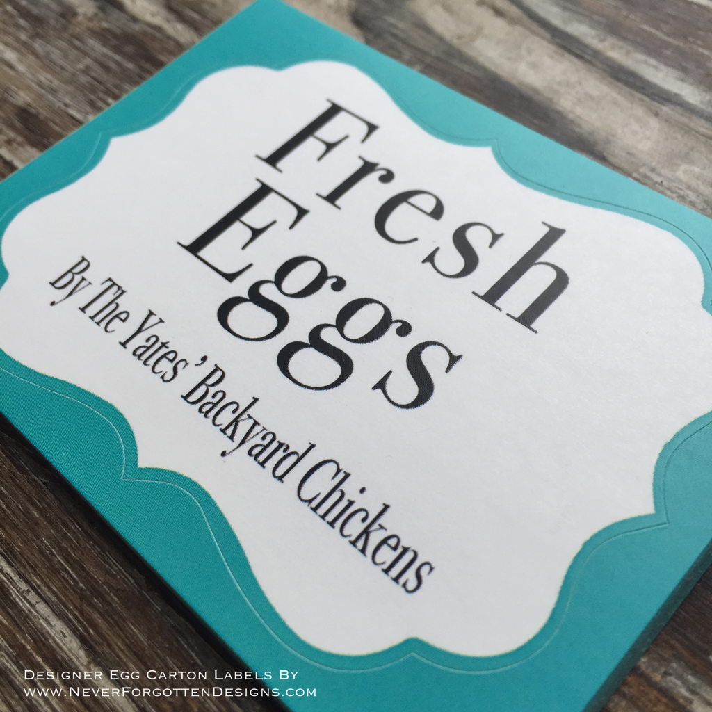 Color Block Fresh Eggs Designer Egg Carton Labels with Premium Printing - Never Forgotten Designs