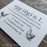 Egg Definition Fresh Eggs Designer Egg Carton Labels with Premium Printing - Never Forgotten Designs