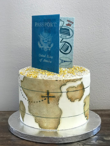 Edible Wafer Paper Passport Cake & Cupcake Topper