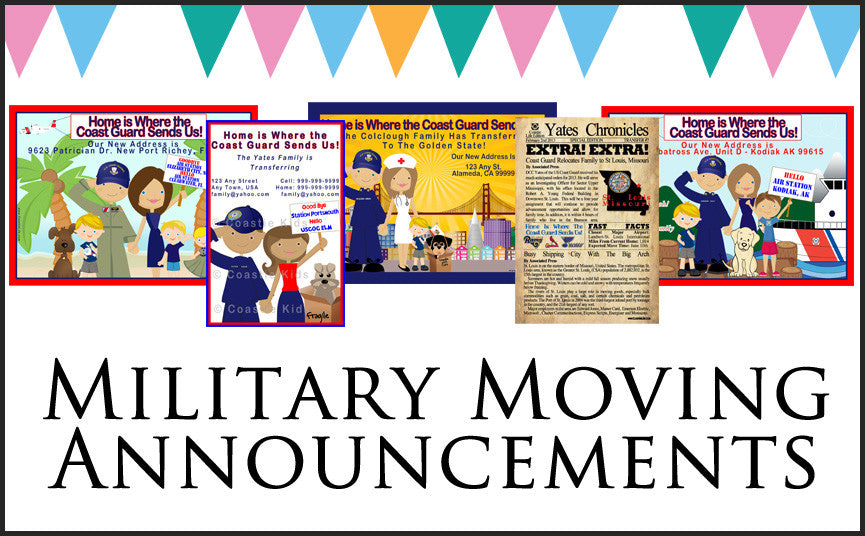 Custom Military Moving  Announcements - Never Forgotten Designs