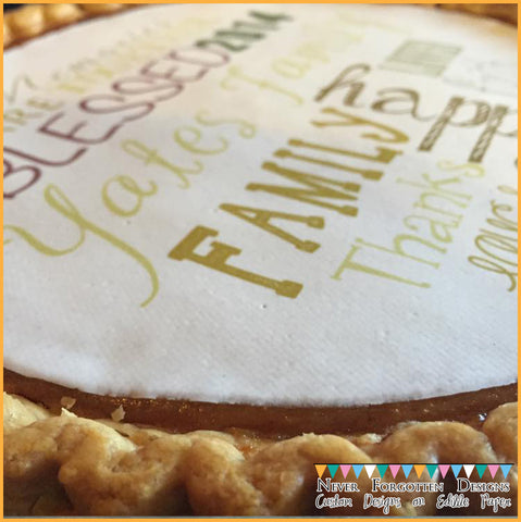 Personalized Edible Image for Pumpkin Pies on Frosting Paper - Never Forgotten Designs