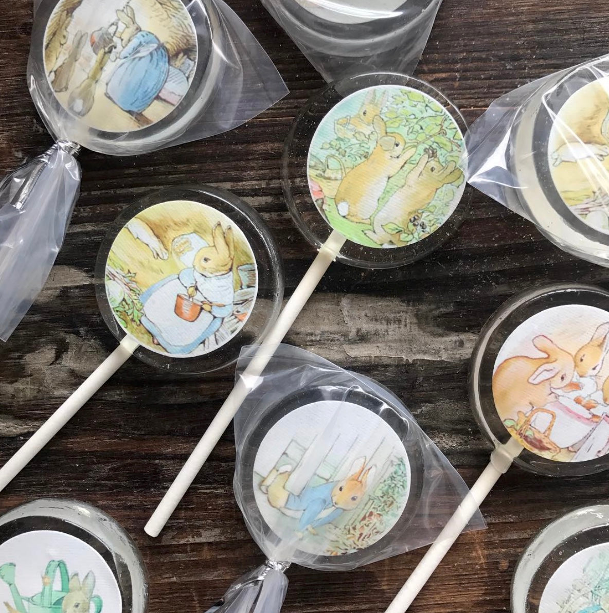 Peter Rabbit Themed Hard Candy Lollipop Party Favors