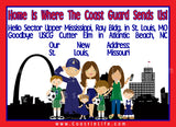 Custom Military Moving  Announcements - Never Forgotten Designs