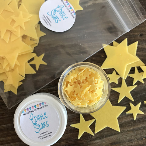 Edible Mini Gold Stars Glitter Sprinkles