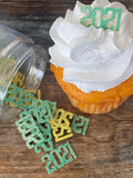 Edible Graduation Year 2021 Sprinkles Infused with Flash Dust Glitter for Food & Drinks