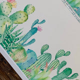 Custom Watercolor Succulents Cactus Edible Cake Wraps Images